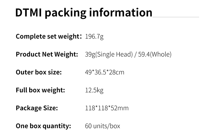 DT M1 Packing information